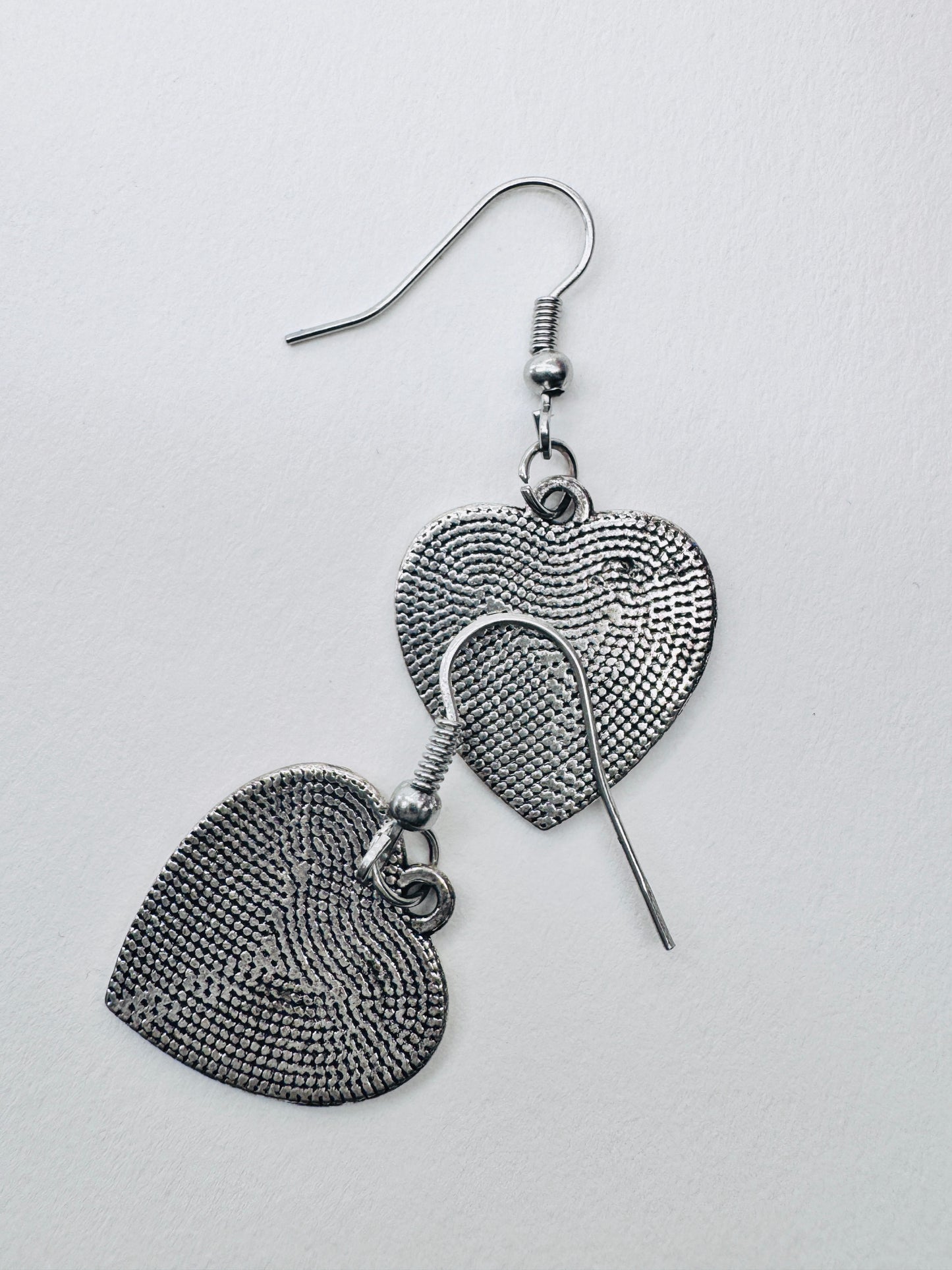 Vintage Silver Heart Earrings