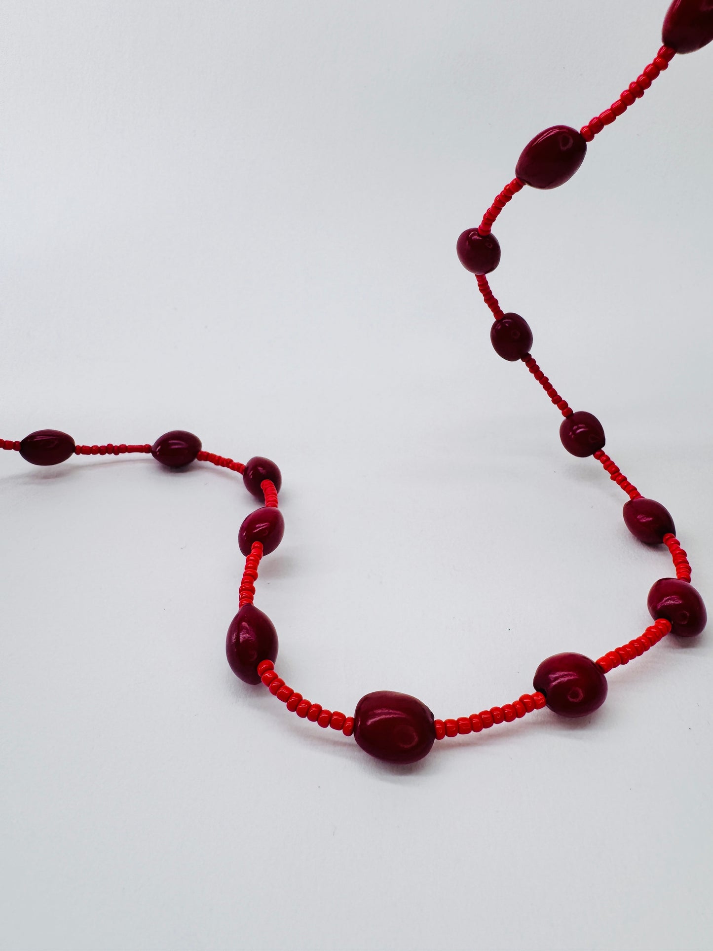 Red Beaded Double Stack Necklace