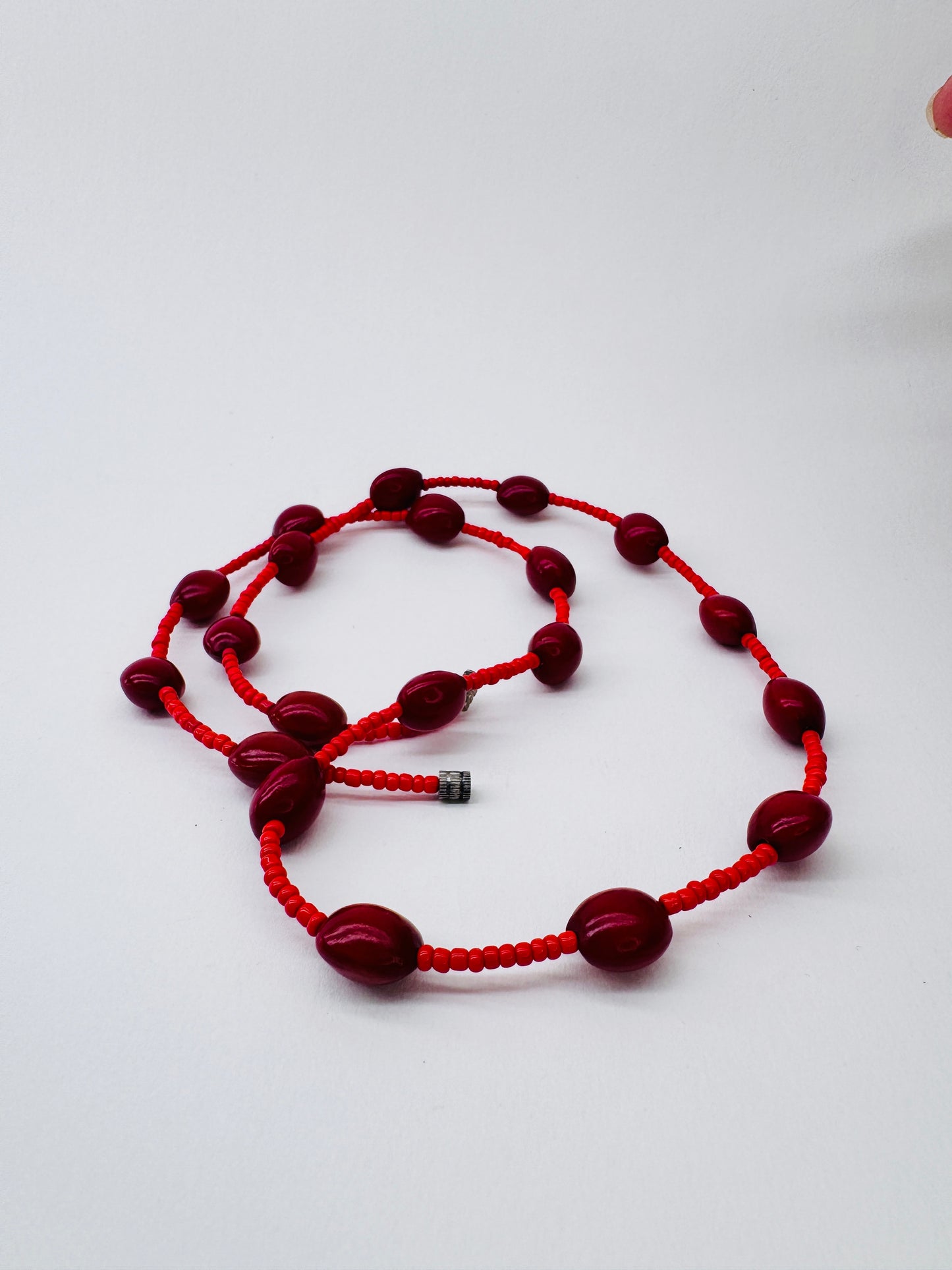 Red Beaded Double Stack Necklace