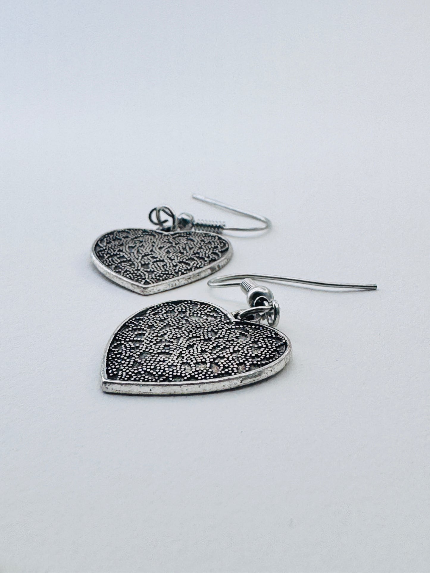 Vintage Silver Heart Earrings