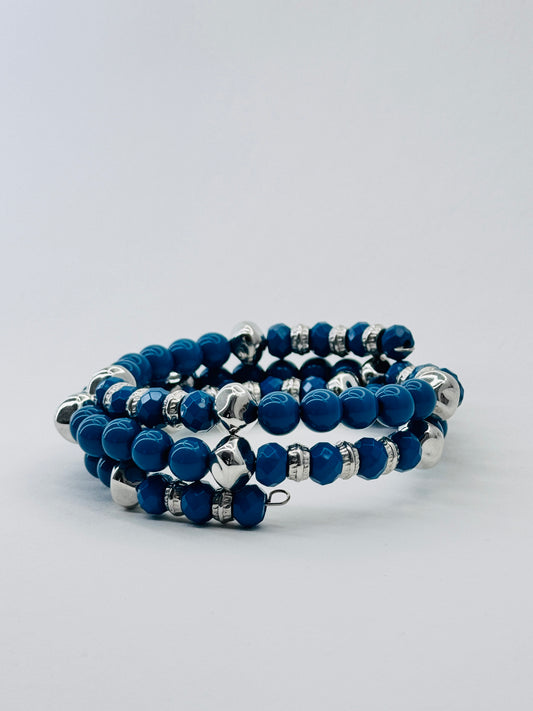 Blue Beaded cuff