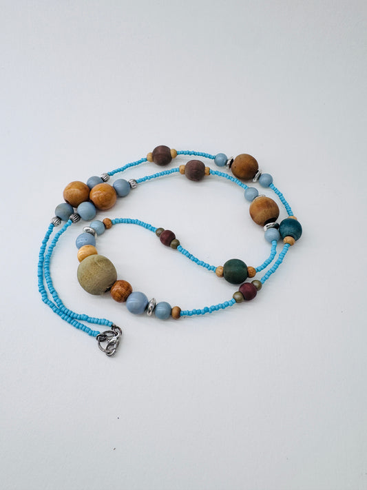 Wooden beaded necklace