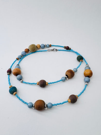 Wooden beaded necklace